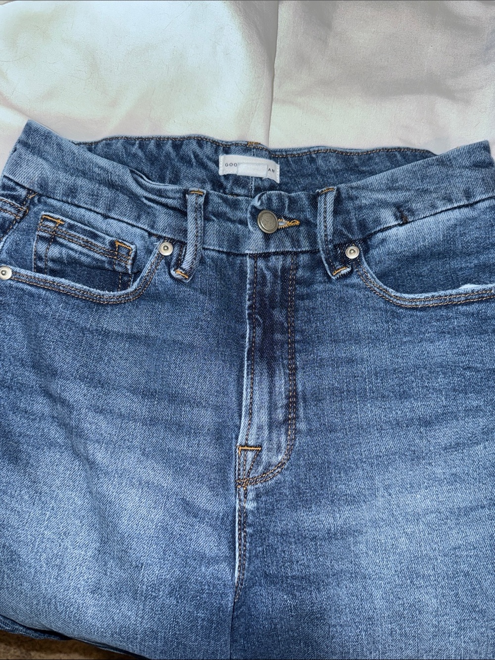 Good American Good Legs Crop Mini Boot Cut Jeans Indigo 590 size 8/29 - Picture 6 of 6